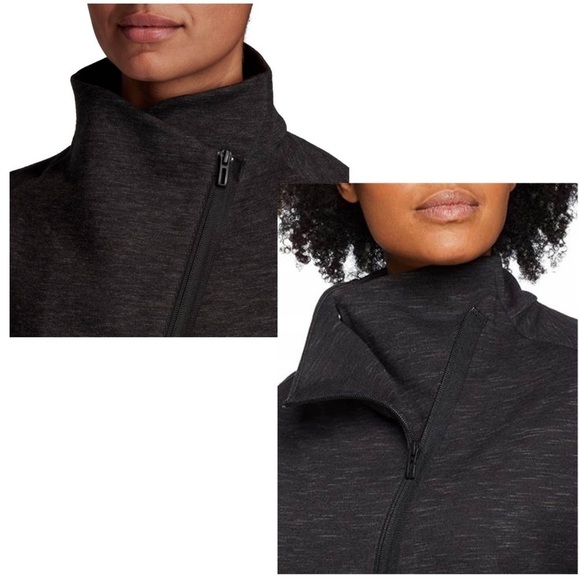 ADIDAS Heartracer Turtle-neck Jersey Moto Jacket in Space Dark Gray - Picture 8 of 9